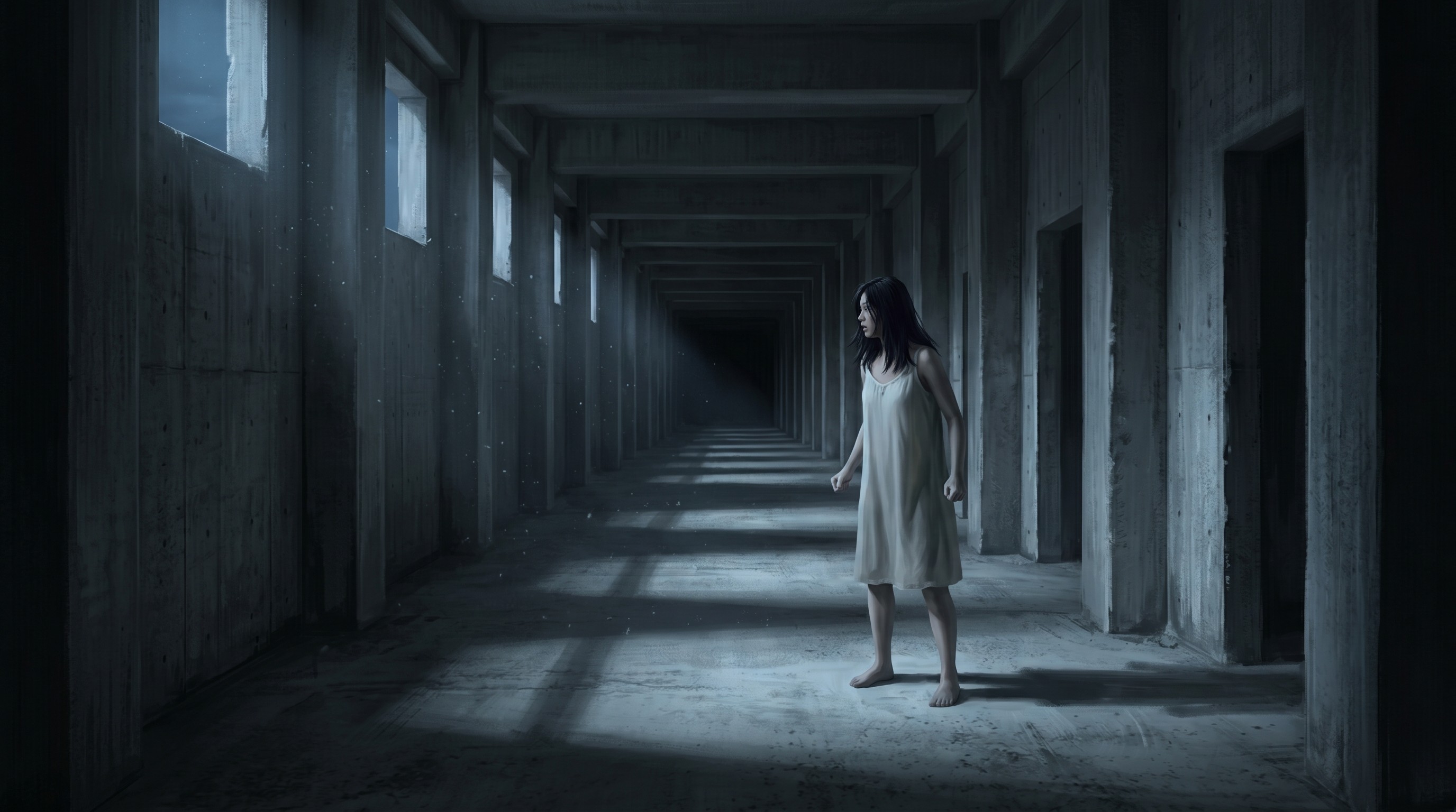 Anxiety Dream: Lost in a Dark Building, Running Toward the Light and the Road