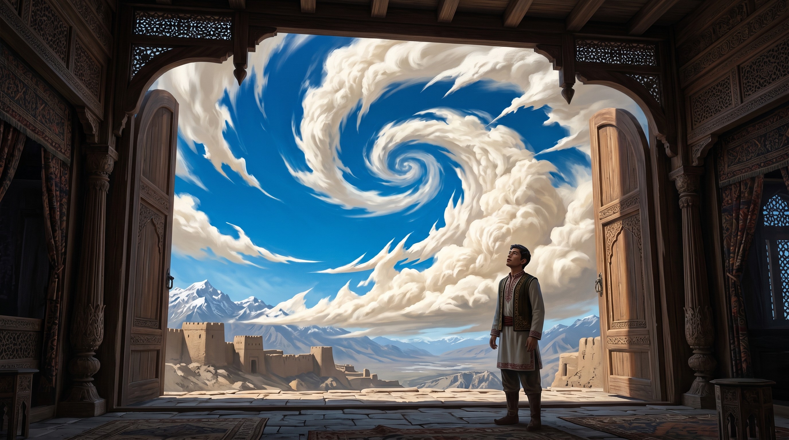 Xinjiang Illusion: Rolling Clouds and Gemstone Halls