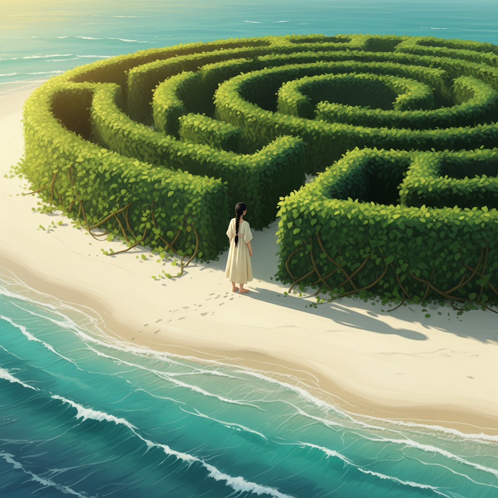Tranquil House Deep Inside the Beach Plant Labyrinth